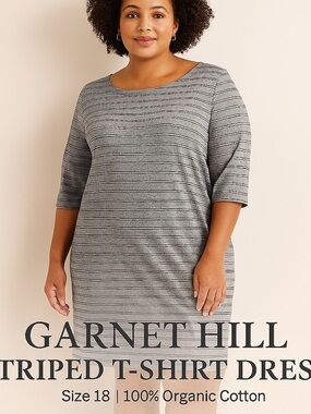 Garnet Hill Organic Cotton Striped Dress | New